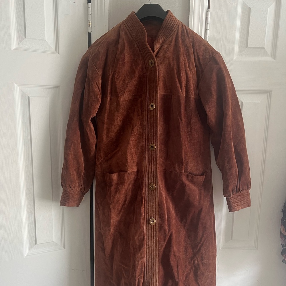 Leather Brown Trench Coat for Women